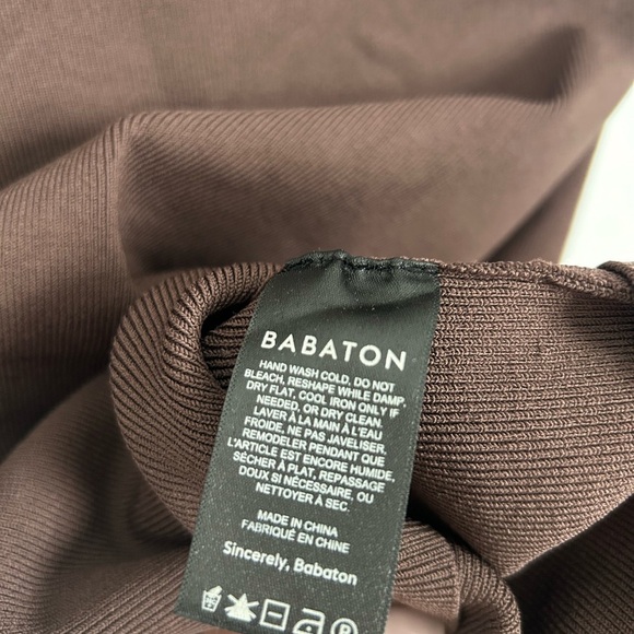 Aritzia Babaton Chocolate Brown Bodycon Mini Dress size large - Picture 4 of 10